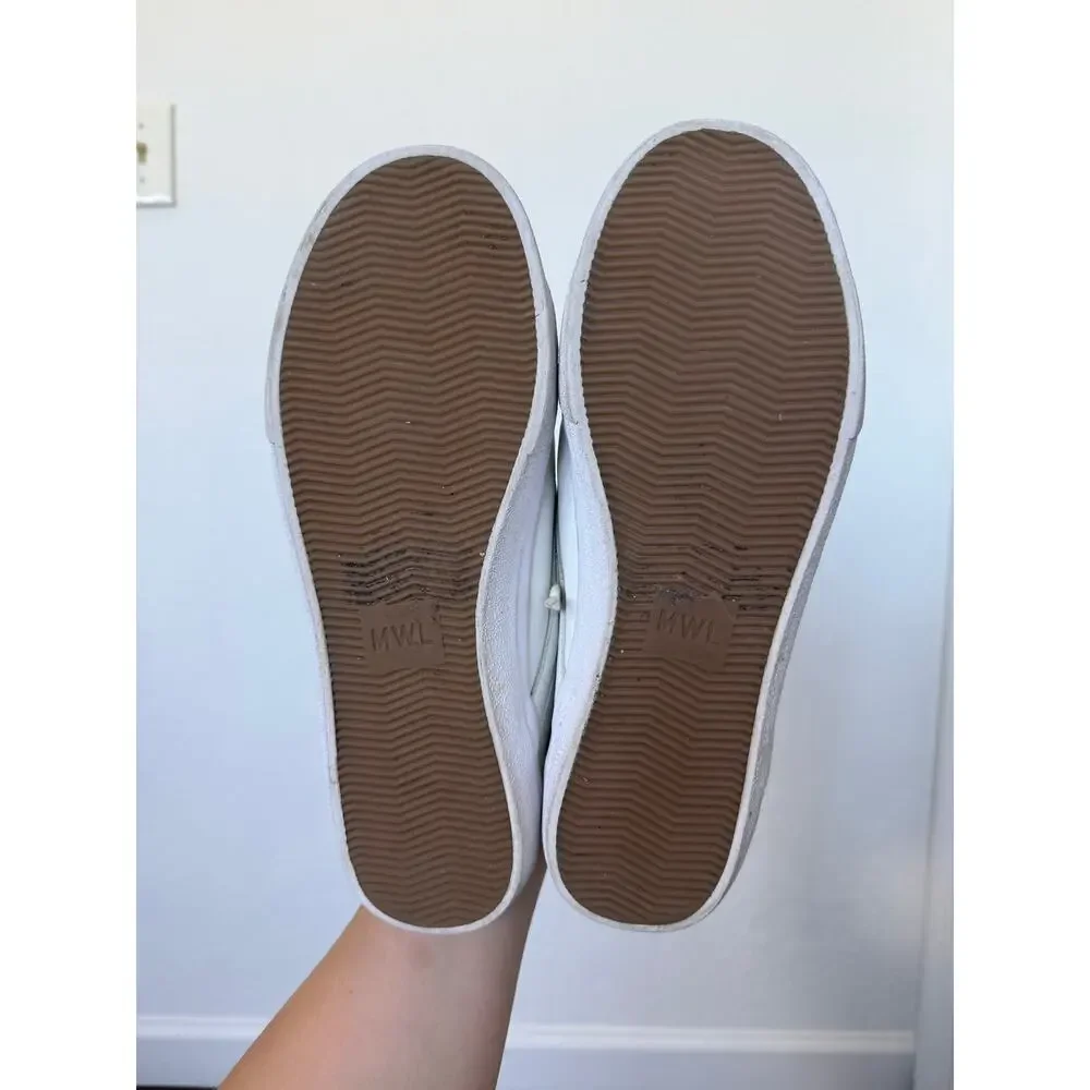 Madewell Sidewalk Low Sneakers White Leather W8 M6.5 Casual Minimalist Preppy